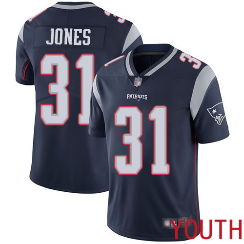 New England Patriots Football #31 Vapor Limited Navy Blue Youth Jonathan Jones Home NFL Jersey->youth nfl jersey->Youth Jersey